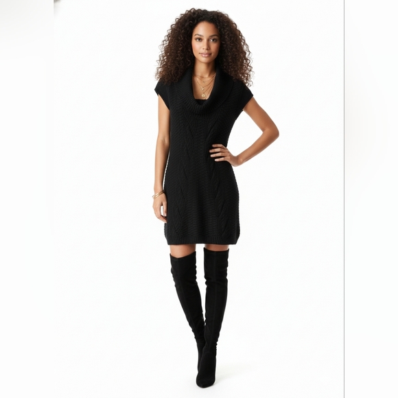 Express Black Cable Knit Sweater Dress M - Picture 10 of 10